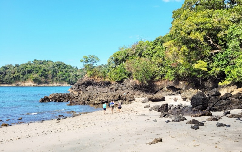 Beach and forested headland inside Manuel Antonio National Park